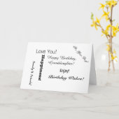 誕生日は孫娘に、黒文字は白。 カード (黄色い花)