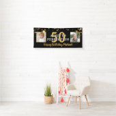 誕生日は完全に黒い金ゴールド星に熟成 横断幕 (インサイチュ)