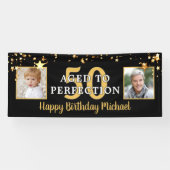 誕生日は完全に黒い金ゴールド星に熟成 横断幕 (横)