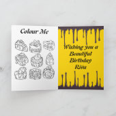 誕生日は愛する人のための着色ページを願う カード (内部)