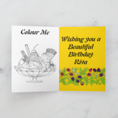 誕生日は愛する人のための着色ページを願う カード (内部)