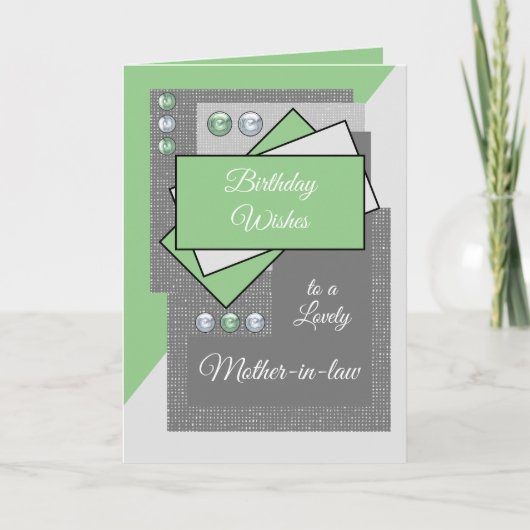 誕生日は愛らしい義母の緑を願う カード (正面)