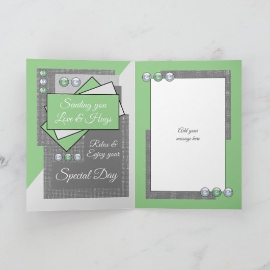 誕生日は愛らしい義母の緑を願う カード (内部)