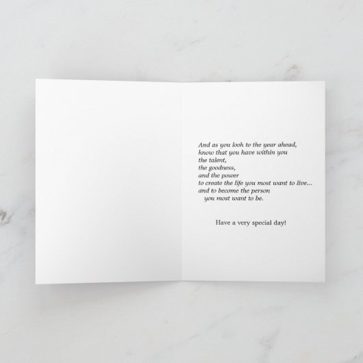 誕生日は時間……誕生日 カード (内部)