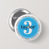 誕生日は男の子の名前及び年齢とパーソナライズボタンがかかります 缶バッジ (正面&裏面)