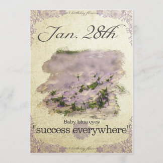 誕生日は目1月28日"空色"のに開花します カード