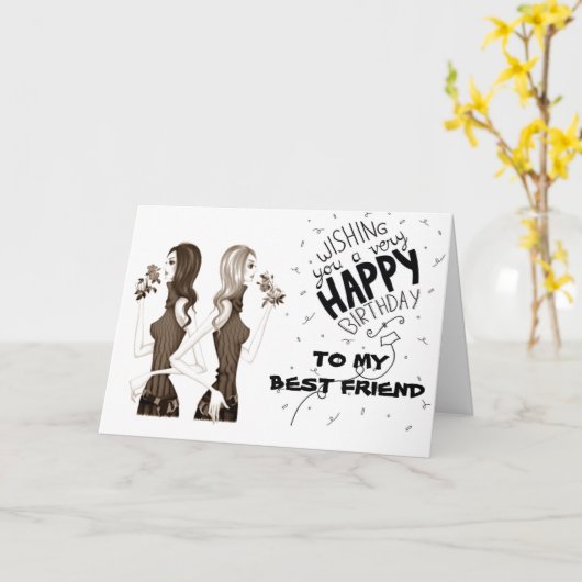 誕生日は私の友****を最高の願う*** カード (黄色い花)