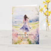 誕生日は私の姪のカードを願う カード (黄色い花)