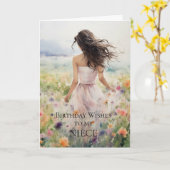 誕生日は私の姪のカードを願う カード (黄色い花)