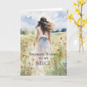 誕生日は私の姪のカードを願う カード (黄色い花)