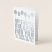 誕生日は良いおもしろい誕生日銀 箔カード (正面)