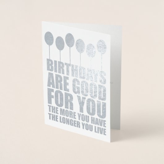 誕生日は良いおもしろい誕生日銀 箔カード (正面)