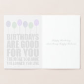 誕生日は良いおもしろい誕生日銀 箔カード (内部)