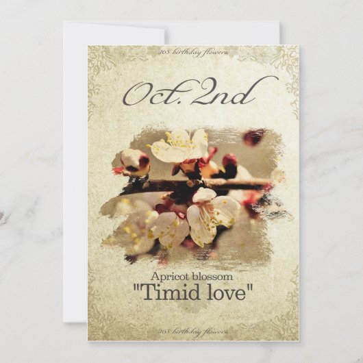誕生日は花10月2日"杏子"のに開花します カード (正面)