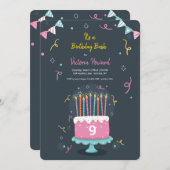 誕生日は誕生会の良否を明りにすかして調べます 招待状 (正面/裏面)