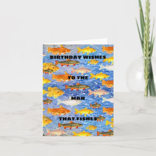 誕生日は魚を願う！バースデー ノートカード (正面)