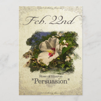 誕生日は"ムクゲ" 2月22日に開花します カード