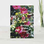 誕生日は、友人、かわいらしいクレマチスの開花望みます。 カード (正面)