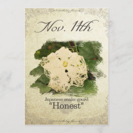 誕生日はNov.11th "日本のなヘビのひょうたん"で開花します カード