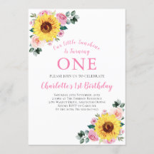 誕生日ひまわりピンクフローラワン