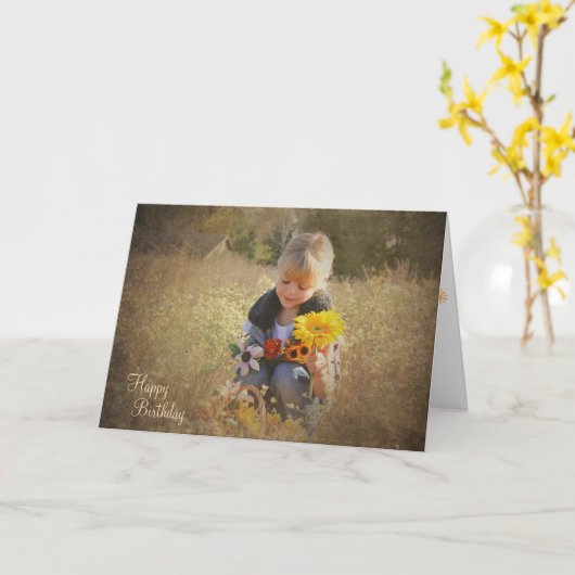 誕生日ひまわり花束 カード (黄色い花)