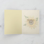 誕生日ひまわり雨粒 カード (内部)