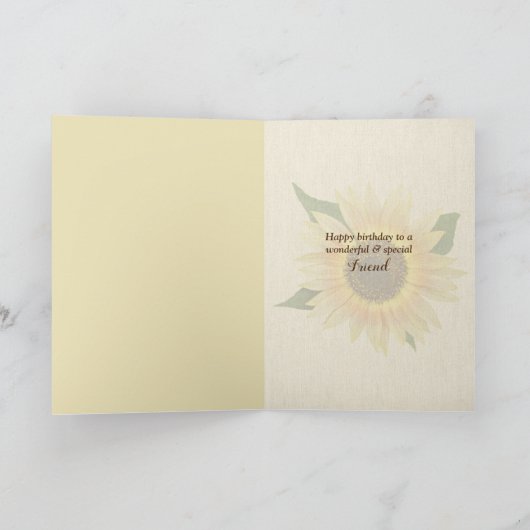 誕生日ひまわり雨粒 カード (内部)