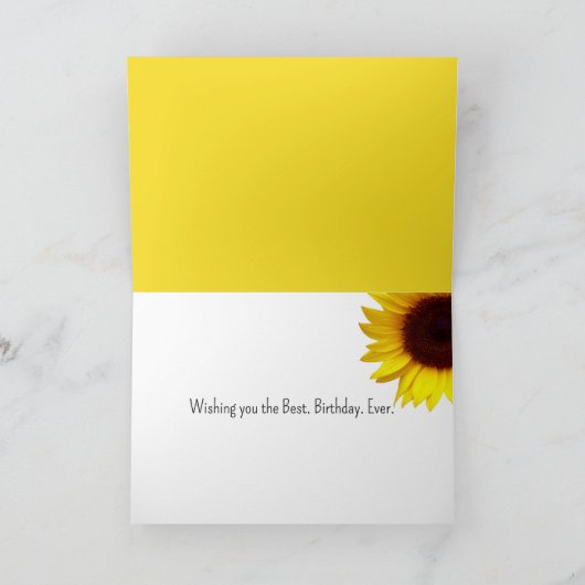 誕生日ひまわり カード (内部)