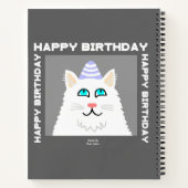 誕生日ふわふわ白猫スパイラルノート ノートブック (裏面)