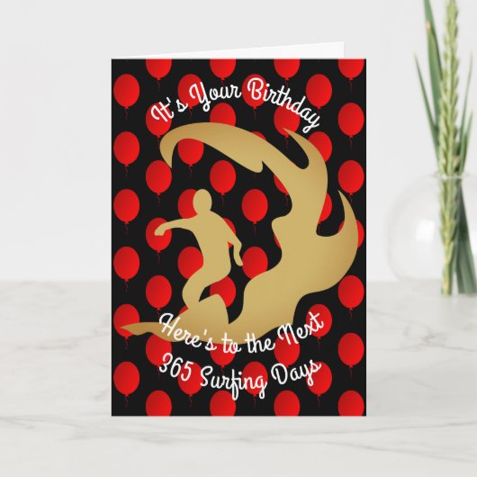 誕生日への次の365サーフの日 カード (正面)