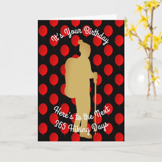 誕生日への次の365ハイキングの日 カード (黄色い花)