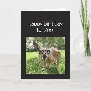 誕生日へRooおもしろいカンガルーAustralia Animal art カード