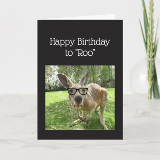 誕生日へRooおもしろいカンガルーAustralia Animal art カード