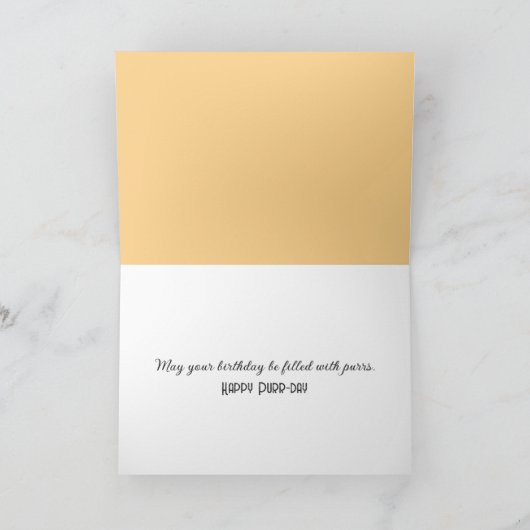 誕生日ぽっちゃりした漫画キャットコレクションとハート カード (内部)