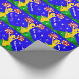 誕生日またはクリスマスのチアリーダーのラッピングペーパー ラッピングペーパー