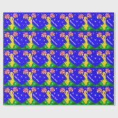 誕生日またはクリスマスのチアリーダーのラッピングペーパー ラッピングペーパー (フラット)