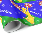 誕生日またはクリスマスのチアリーダーのラッピングペーパー ラッピングペーパー (ロールコーナー)