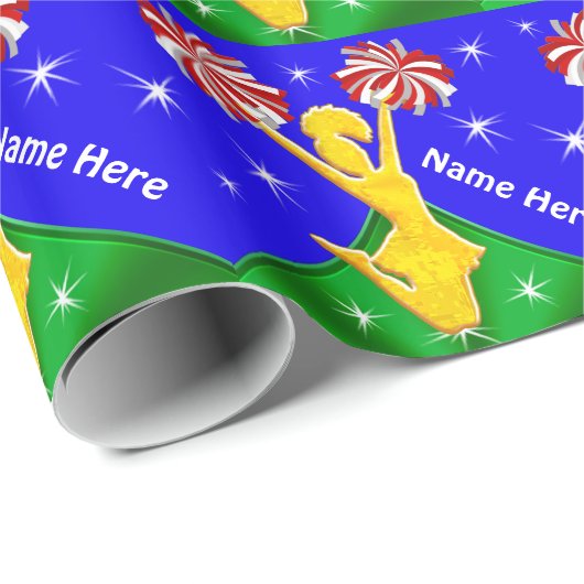 誕生日またはクリスマスのチアリーダーのラッピングペーパー ラッピングペーパー (ロールコーナー)