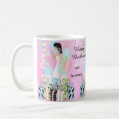 誕生日またはバチェロレッテディバガール – ピンク コーヒーマグカップ (左)