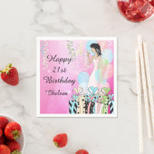 誕生日またはバチェロレッテディーバプリンセスガール スタンダードカクテルナプキン (インサイチュ)