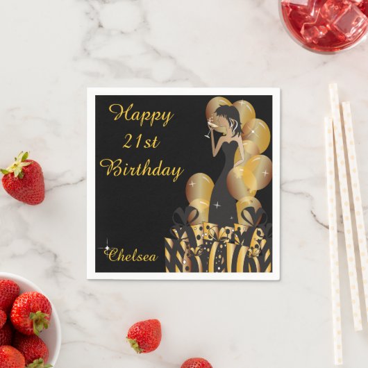 誕生日またはバチェロレッテディーバプリンセスガール スタンダードカクテルナプキン (インサイチュ)