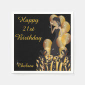 誕生日またはバチェロレッテディーバプリンセスガール スタンダードカクテルナプキン (正面)