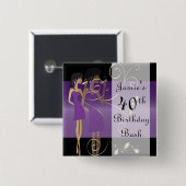 誕生日またはバチェロレッテ|紫| DIY文字 缶バッジ (正面&裏面)