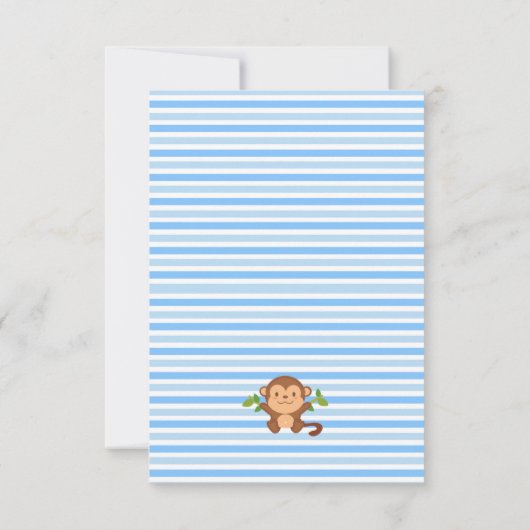 誕生日またはベビーシャワーのための猿のサンキューカード サンキューカード (裏面)