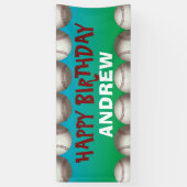 誕生日または任意の大事な行事のための野球のバナー 横断幕 (縦)