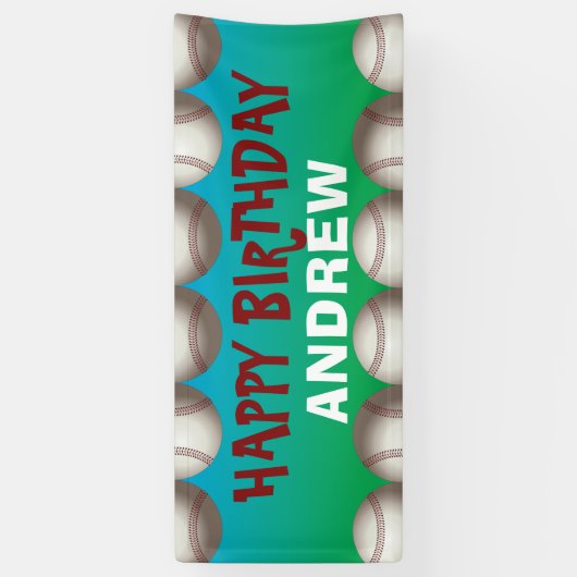 誕生日または任意の大事な行事のための野球のバナー 横断幕 (縦)