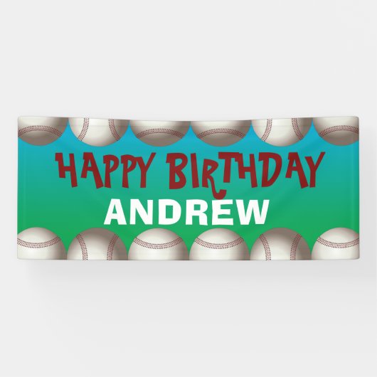 誕生日または任意の大事な行事のための野球のバナー 横断幕 (横)