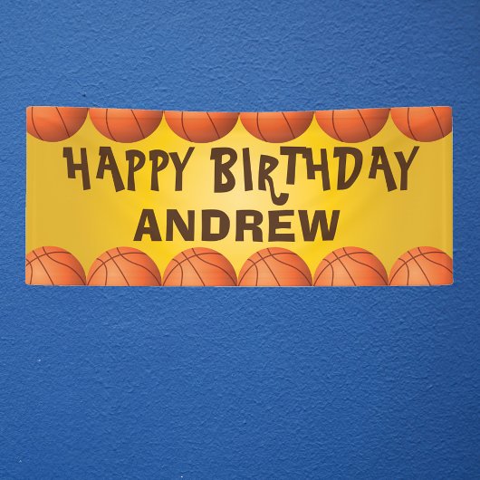 誕生日または任意の大事な行事のバスケットボールバナー 横断幕