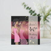 誕生日または独身パーティーのプリンセスガールパーティー 招待状 (スタンド正面)