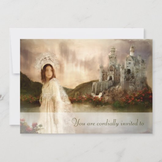 誕生日または結婚前のお祝いのファンタジー招待状 招待状 (正面)